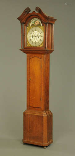 A George III oak longcase clock,