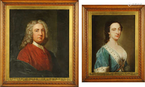 18th century school, pair of oil paintings, portraits of Edw...