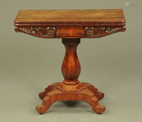 A William IV / early Victorian mahogany turnover top tea tab...