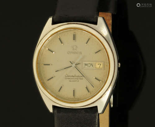 An Omega constellation chronometer, day date with replacemen...