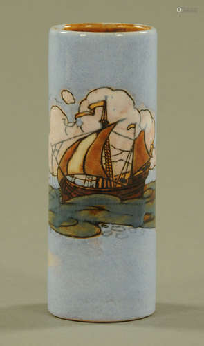 A Royal Doulton galleon vase by Maud Bowden, impressed and i...