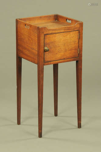 A George III mahogany bedside cabinet,