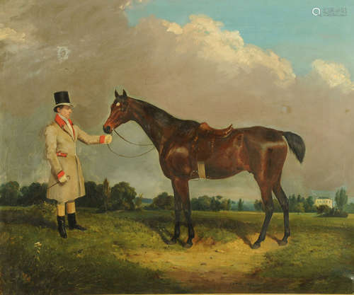 E W Webb, oil painting, portrait of the racehorse 