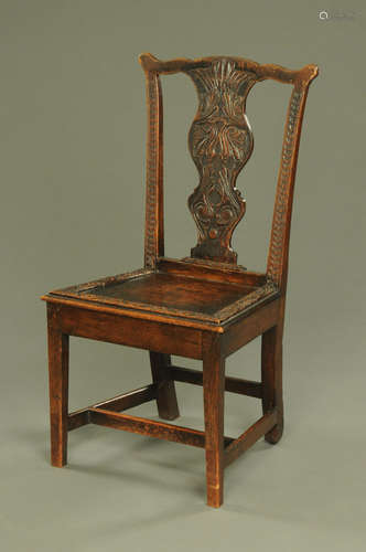 An antique Chippendale style splat back occasional chair,