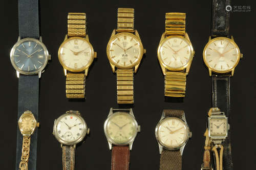 A collection of ten vintage wristwatches, including Rotary, ...