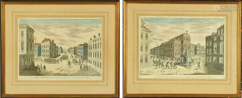 Two 18th century French coloured engravings,