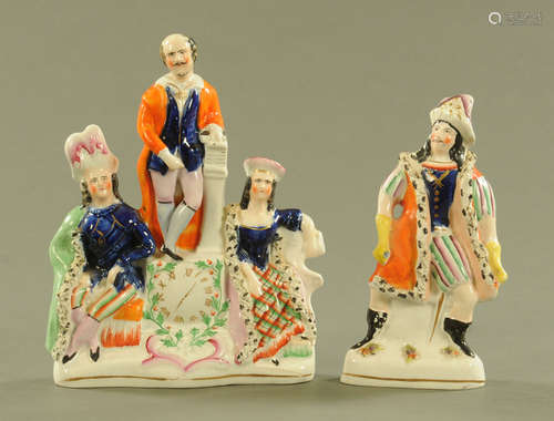 A Victorian Staffordshire Shakespeare clock figure, and anot...