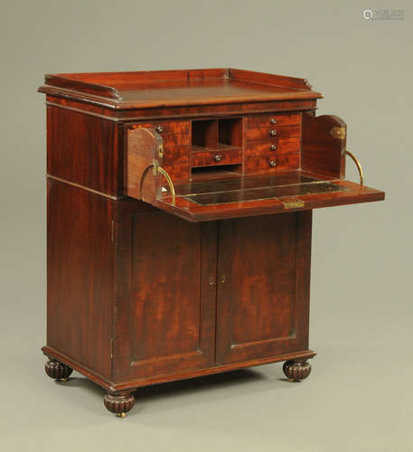 A Regency mahogany secretaire cupboard,