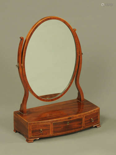 A 19th century mahogany dressing table mirror,