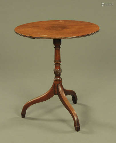 A Georgian mahogany oval snap top table,