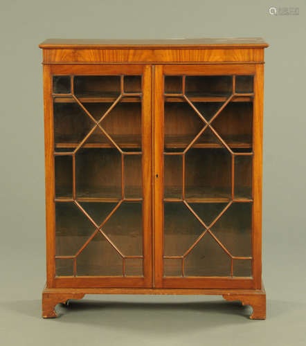 An Edwardian mahogany book or display case,