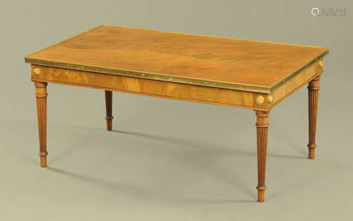 A mahogany coffee table,