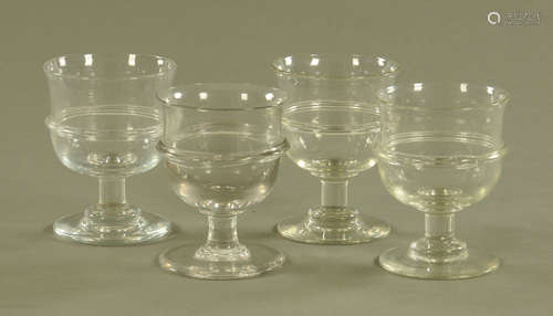 A set of four 19th century hand blown glass goblets. Height ...