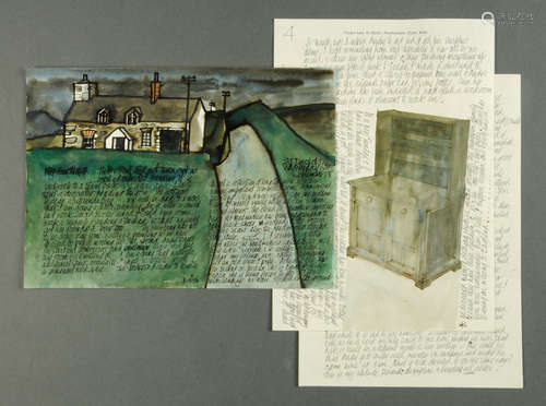 Percy Kelly (1918-1993), a watercolour illustrated letter, C...