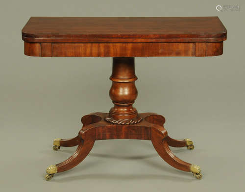 An early 19th century mahogany pedestal tea table, circa 182...