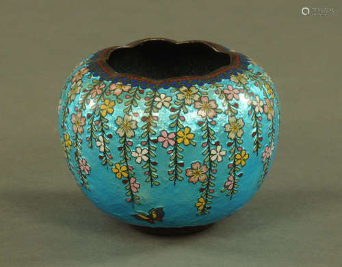 A Japanese cloisonne Ginbari bowl. Height 10 cm, diameter 13...