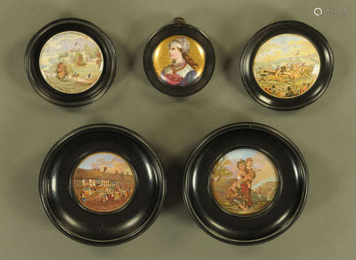 Four Victorian pot lids, Walmer Castle, Shakespeare's House ...