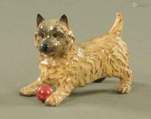 A Beswick model of a terrier with a bull. Length 14 cm.