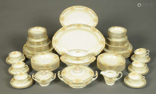 A Noritake Japanese dinner service, 12 dinner plates, 12 med...