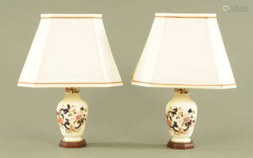 A pair of Masons Mandalay pattern vase form table lamps, eac...