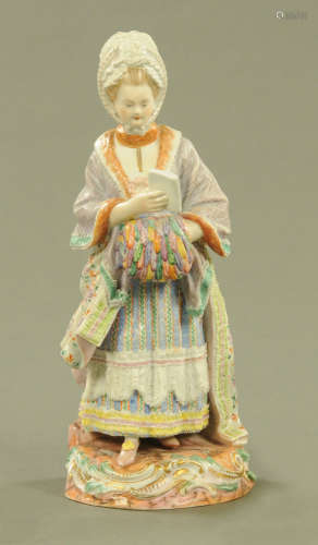 A Meissen porcelain figure of the Racegoers Companion, late ...