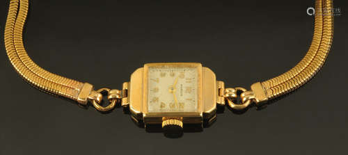 A 9 ct gold cased ladies cocktail watch, by Marvin with Arab...