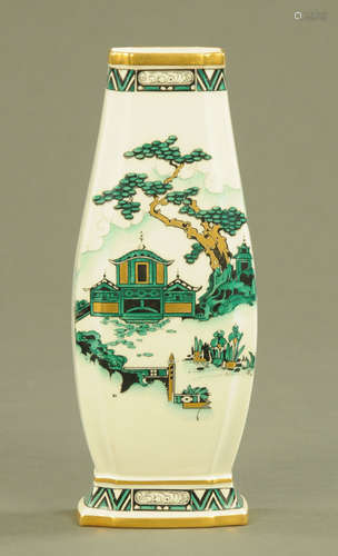 A Royal Worcester chinoiserie enamel vase,