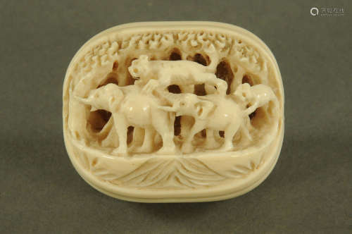 A late 19th century Chinese ivory carving,