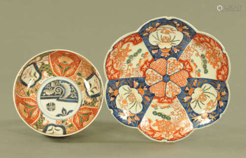 A 19th century Japanese Imari plaque, of shaped outline.