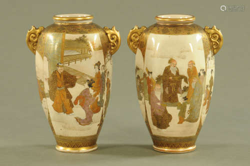 A pair of Satsuma vases,
