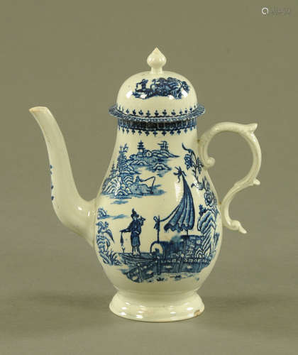 A Liverpool Pennington Fisherman pattern coffee pot and cove...