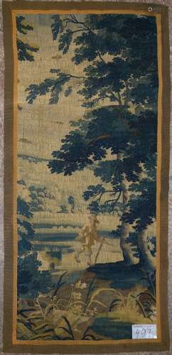 Fragment de tapisserie en laine et soie illustrant un 