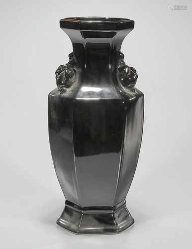 Chinese Black Glazed Porcelain Vase