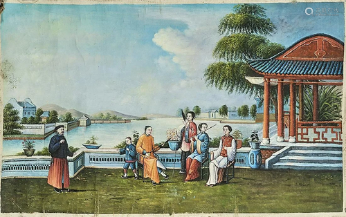 Chinese Oil on Canvas Painting