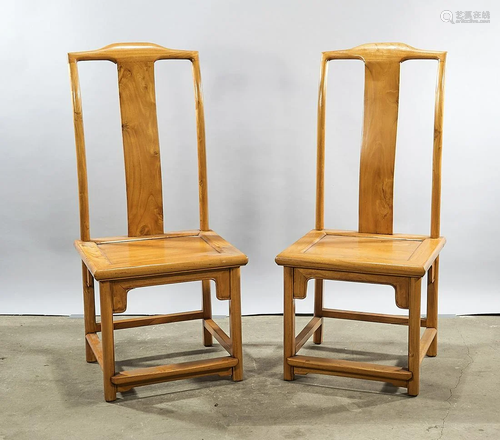 Pair of Chinese Wood Chairs