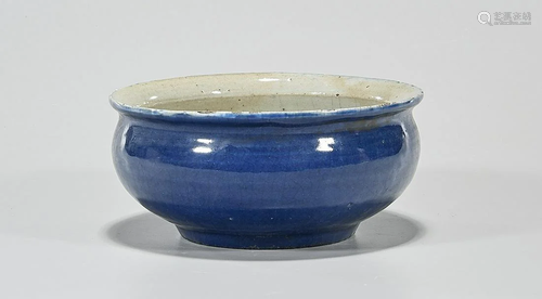 Chinese Blue Glazed Porcelain Bowl