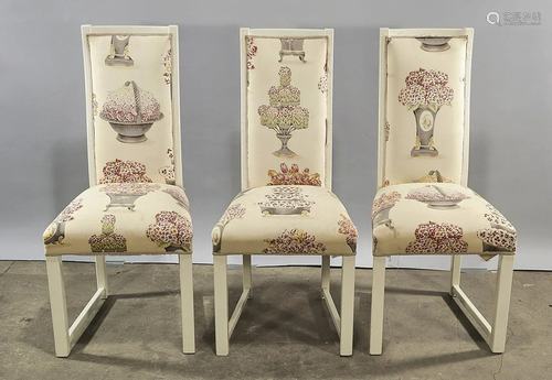 Group of Seven Upholstered Side Chairs