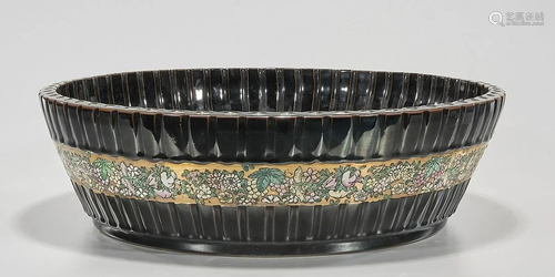 Chinese Glazed Porcelain Bamboo-Form Basin