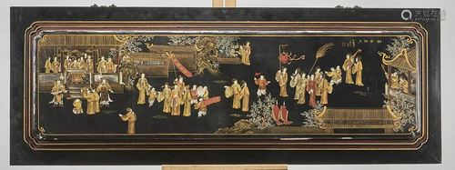 Chinese Painted Wood Panel