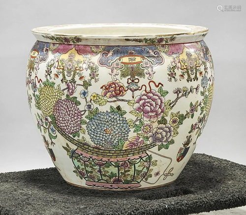 Chinese Enameled Porcelain Fish Bowl