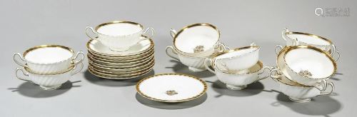 Group of Minton's English Gilt Porcelain Cups and