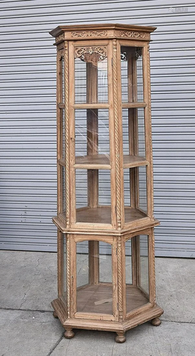 Chinese Wood and Glass Cabinet