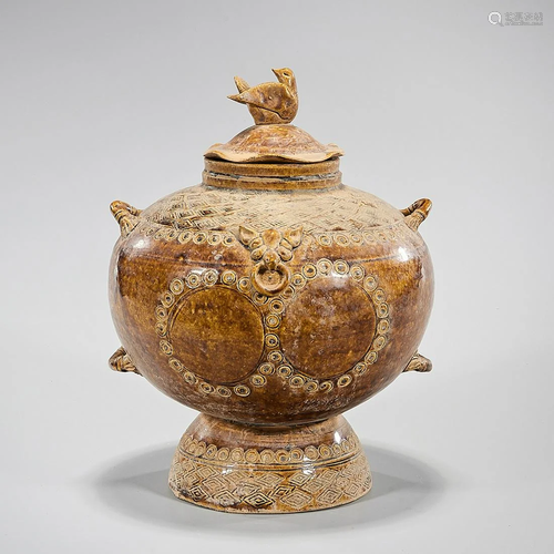 Chinese Tang-Style Covered Pottery Piece