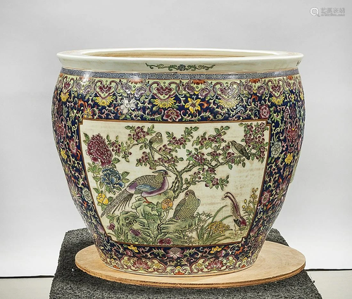 Chinese Enameled Porcelain Fish Bowl