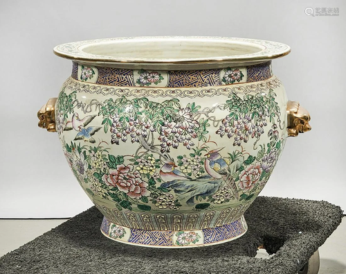 Chinese Enameled Porcelain Fish Bowl