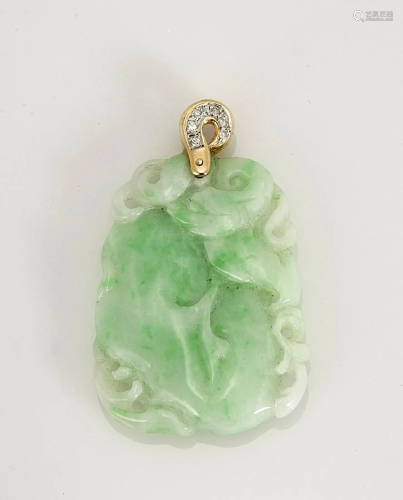 Jadeite Gold & Diamond Pendant