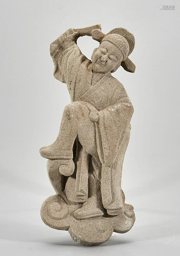 Chinese Carved Stone Ming-Style Figure