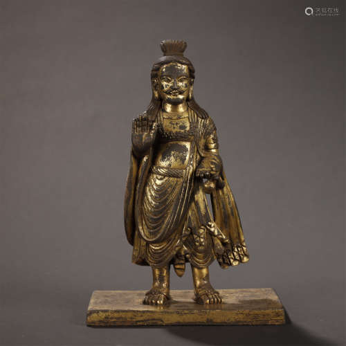 ANCIENT CHINESE,GILT-BRONZE BUDDHA STATUE