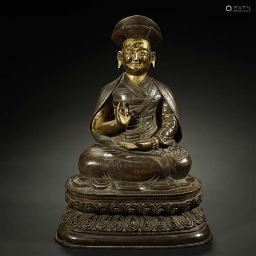 ANCIENT TIBETAN BRONZE BUDDHA STATUE