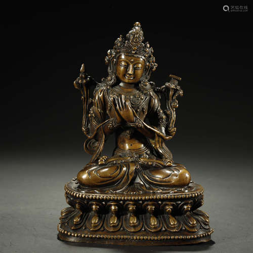 A CHINESE ALLOY COPPER BUDDHA STATUE